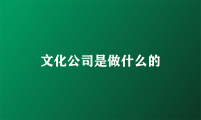 文化公司策劃 創意、連接與價值的構建者